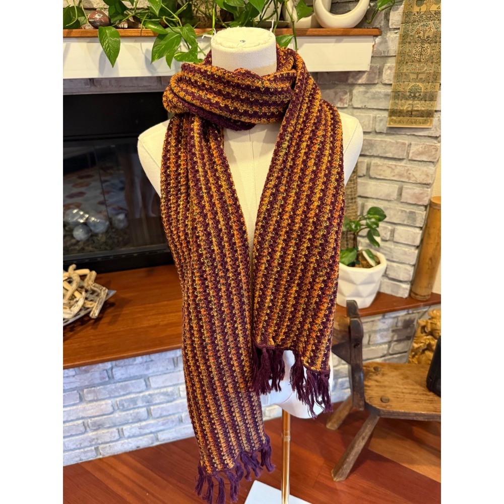 Missoni Foulard Knit Scarf X-Long Wool Blend Orange Label | 72"L 13"W